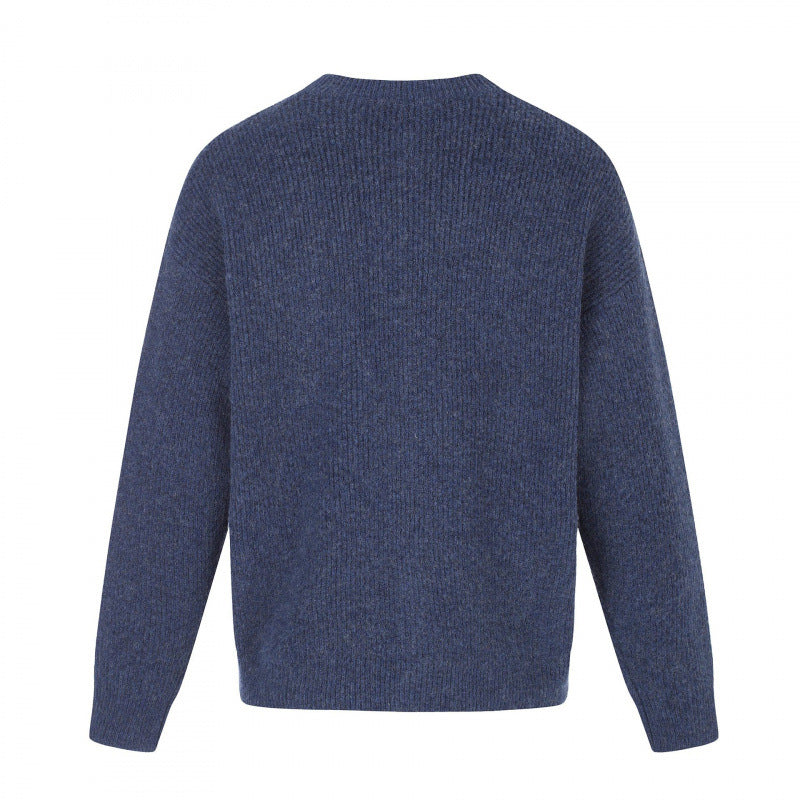 Unisex Boxy-Strickjacke mit Rundhalsausschnitt, durchgehender Knopfleiste und feiner Waffelstruktur Nord Taschen