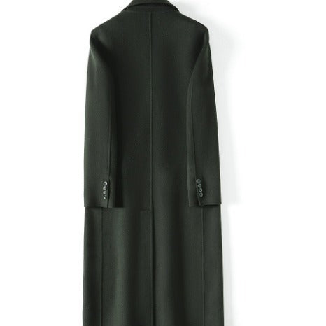 Herren Doppelreihiger Wollmantel mit Kaschmiranteil und schmaler Silhouette Nord Taschen