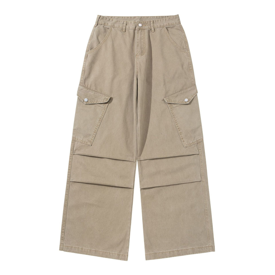 Damen Weite Cargo-Hose aus Baumwoll-Twill mit hoher Taille und aufgesetzten Klappentaschen Nord Taschen