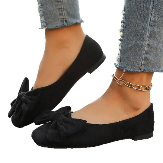 Damen Ballerina-Schuhe mit dekorativer Schleifenapplikation und bequemer Innenpolsterung Nord Taschen