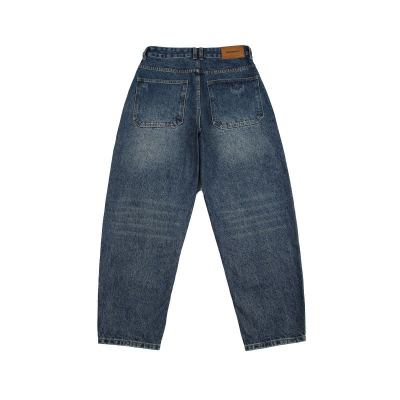 Unisex Weite Jeans mit hohem Bund, markanten Nahtpaneelen und konisch zulaufender Cropped-Silhouette Nord Taschen