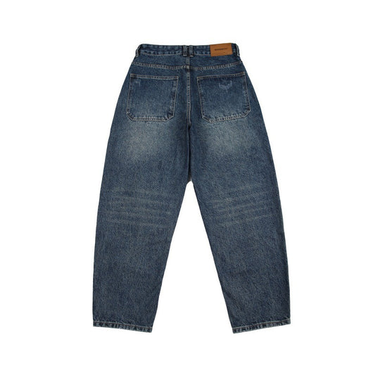 Unisex Weite Jeans mit hohem Bund, markanten Nahtpaneelen und konisch zulaufender Cropped-Silhouette Nord Taschen