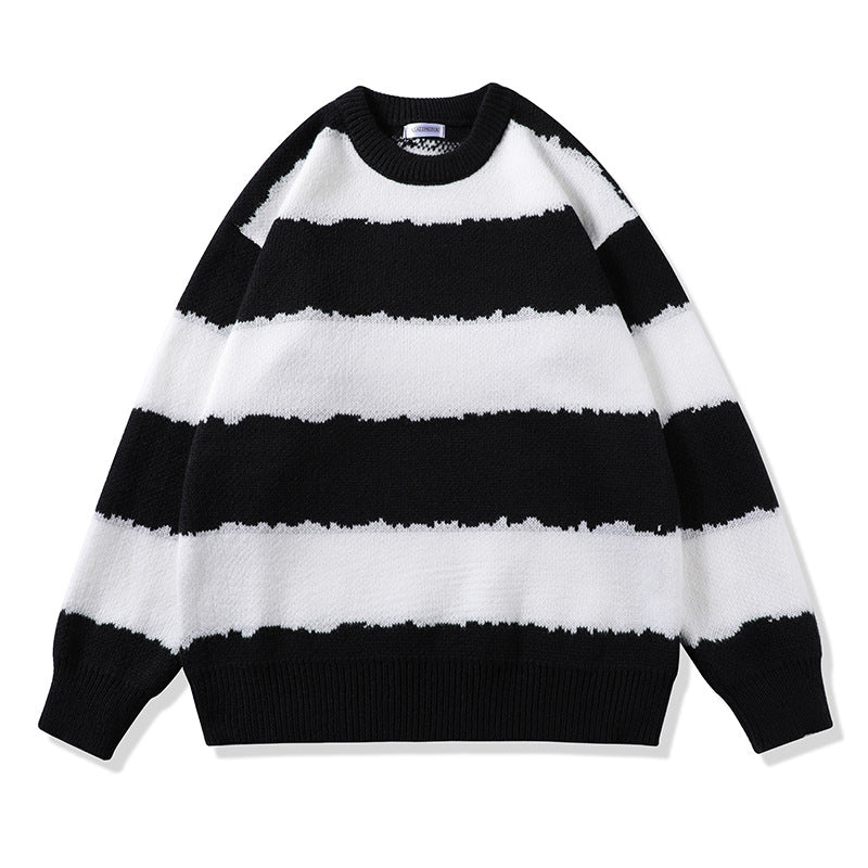 Damen Gemütlicher gestreifter Pullover Nord Taschen
