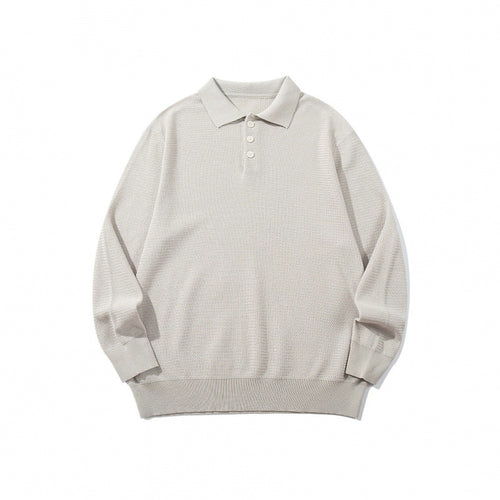 Unisex Boxy-Feinstrick-Poloshirt mit Henley-Knopfleiste, Rippbündchen und Raglanärmeln Nord Taschen