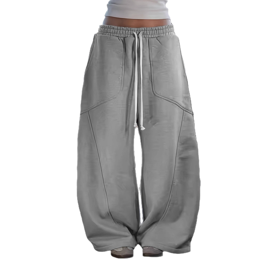 Damen Extraweite Lounge-Jogginghose mit hohem Bund, Kordelzug & geformten Kniepanelen Nord Taschen