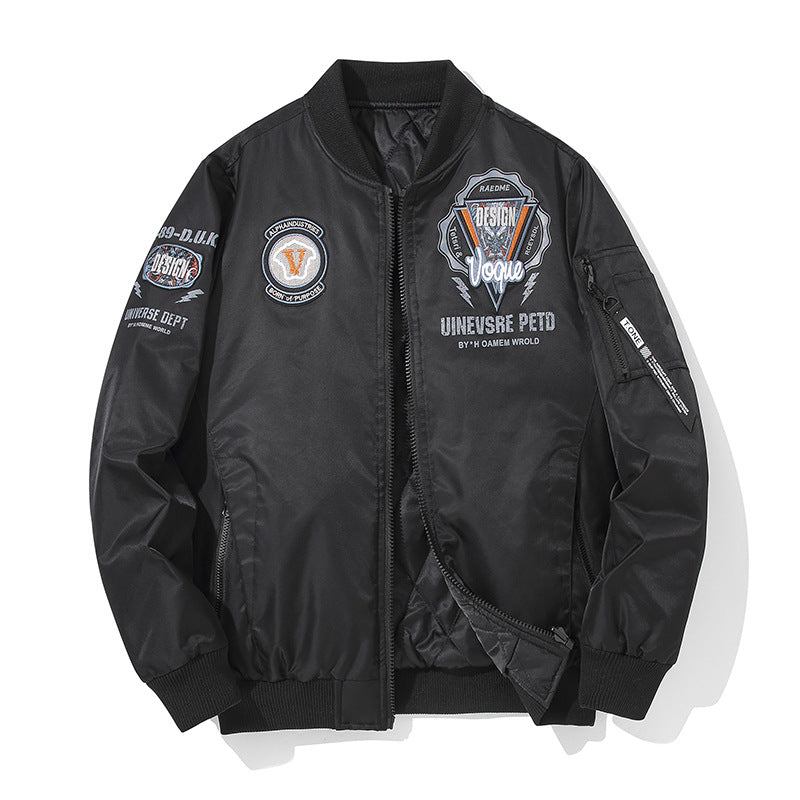 Men's  urban patched utility zip-up bomber with sleeve pen pocket Nord Taschen
