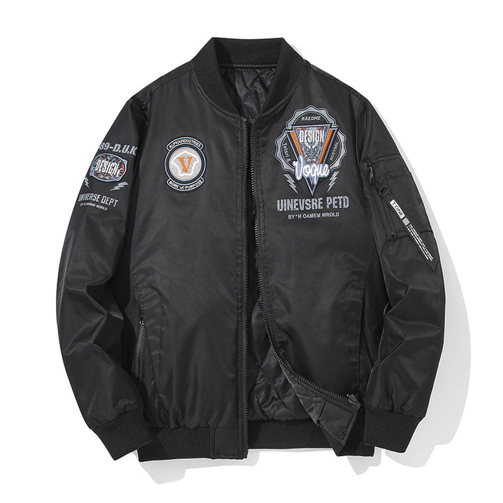 Men's  urban patched utility zip-up bomber with sleeve pen pocket Nord Taschen