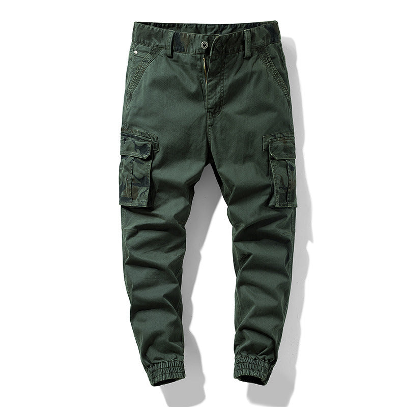 Herren Cargo-Joggerhose mit Multifachtaschen, elastischem Saum & Camouflage-Akzent Nord Taschen