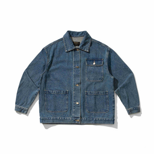 Unisex Robustess Denim‑Workwear‑Blouson mit Hemdkragen und großen Pattentaschen Nord Taschen
