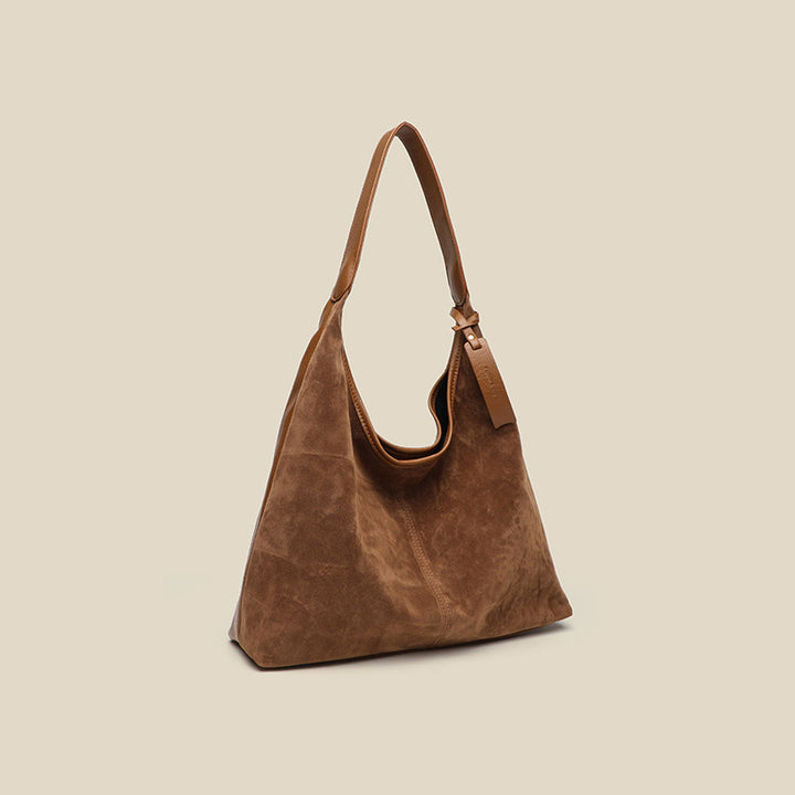 Damen Hobo-Tasche aus hochwertigem Wildleder mit praktischem Tragegriff Nord Taschen