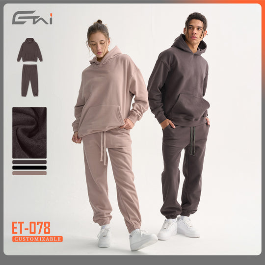Unisex Oversize Baumwoll-Hoodie mit tiefer Schulterlinie und Kängurutasche Nord Taschen
