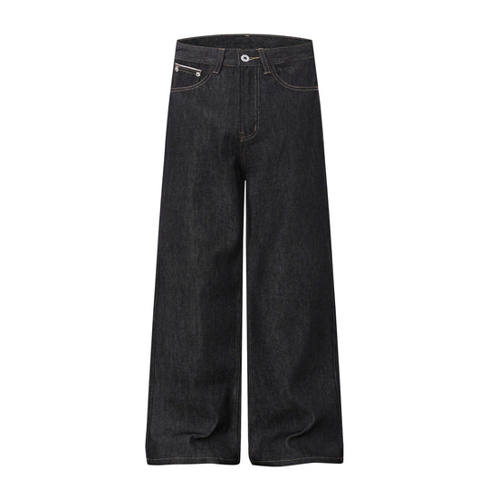 Damen Weite Cropped-Denim Culotte mit hoher Taille und klassischem Taschen-Detail Nord Taschen