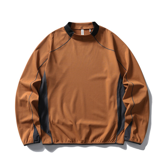 Unisex technisches Mockneck-Longsleeve mit Raglannähten, Kontrast-Einsätzen und elastischem Saum Nord Taschen