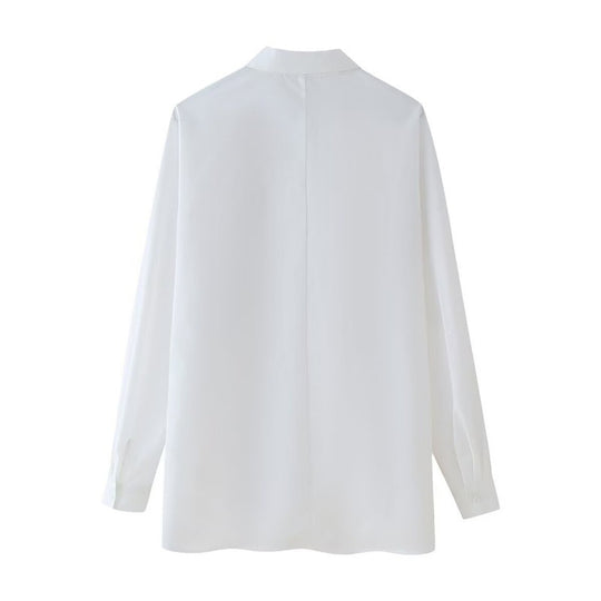 Damen Oversize-Hemdbluse mit Palm-Motiv aus goldenen Pailletten Nord Taschen