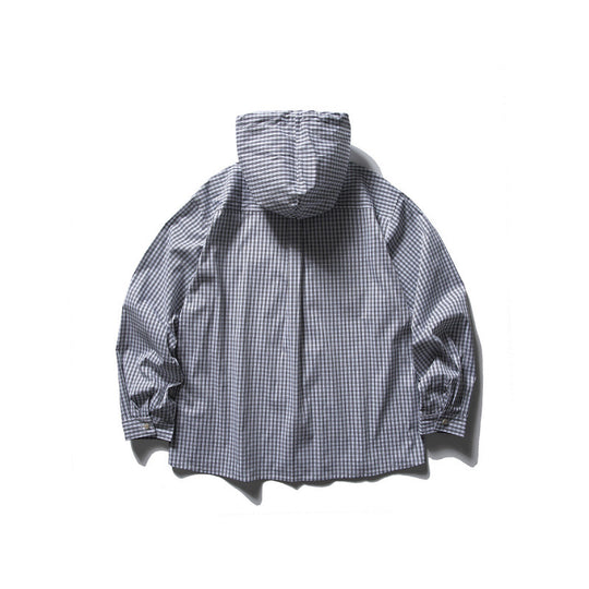 Unisex Oversized Kapuzen-Overshirt aus Baumwollmix mit Brustklappen und durchgehender Knopfleiste Nord Taschen