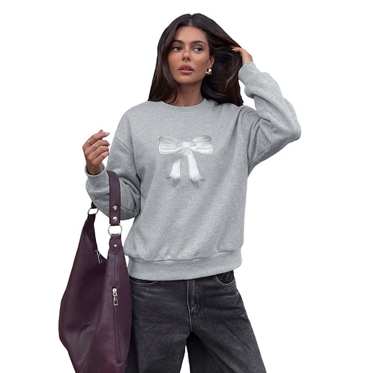 Damen Bequemer Sweatshirt mit Schleifenmotiven Nord Taschen
