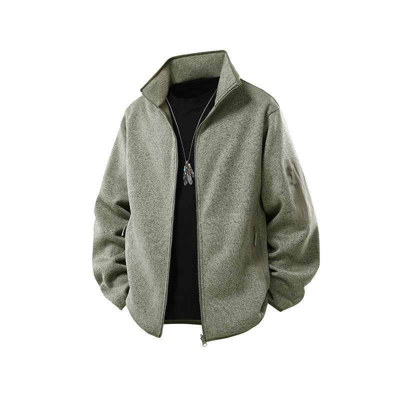 Herren Fleecejacke mit Stehkragen, verdecktem Zwei-Wege-Reißverschluss und wasserabweisenden Utility-Einsätzen Nord Taschen