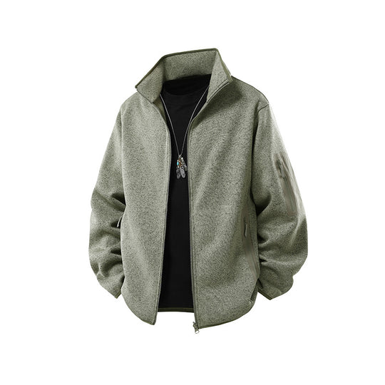 Herren Fleecejacke mit Stehkragen, verdecktem Zwei-Wege-Reißverschluss und wasserabweisenden Utility-Einsätzen Nord Taschen
