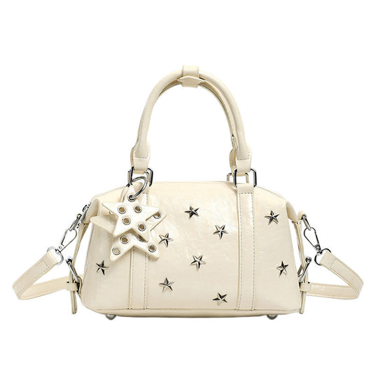 Damen modische Handtasche mit glanzvollem Sternenmotiv und abnehmbaren Tragegriff Nord Taschen
