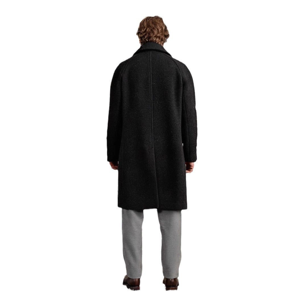 Herren Mid‑Length Teddy‑Wollmantel mit aufgesetzten Eingrifftaschen und Stehkragen Nord Taschen