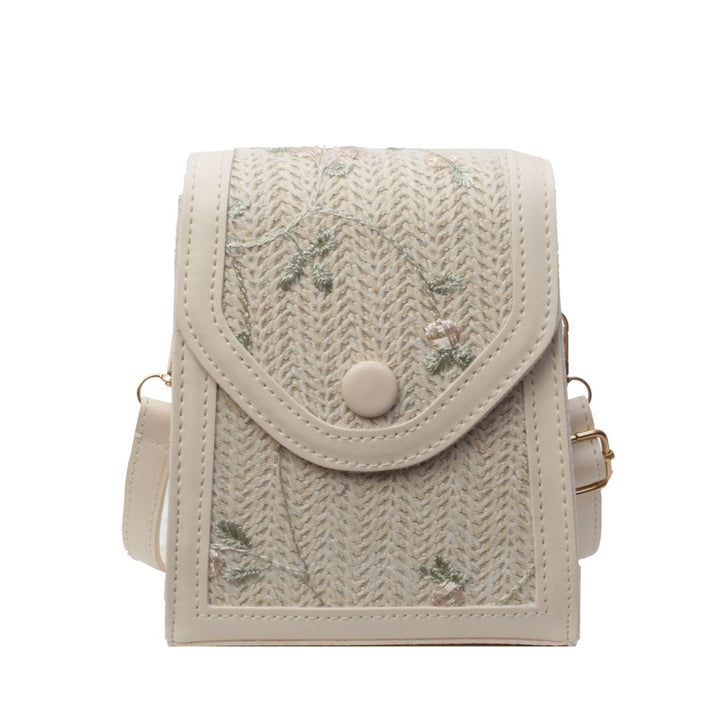 Damen Umhängetasche mit floralen Stickdetails und praktischem Klappverschluss Nord Taschen