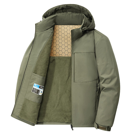Herren Thermo-Softshell-Parka mit Fleece-Innenfutter und Honeycomb-Isolationsmembran Nord Taschen