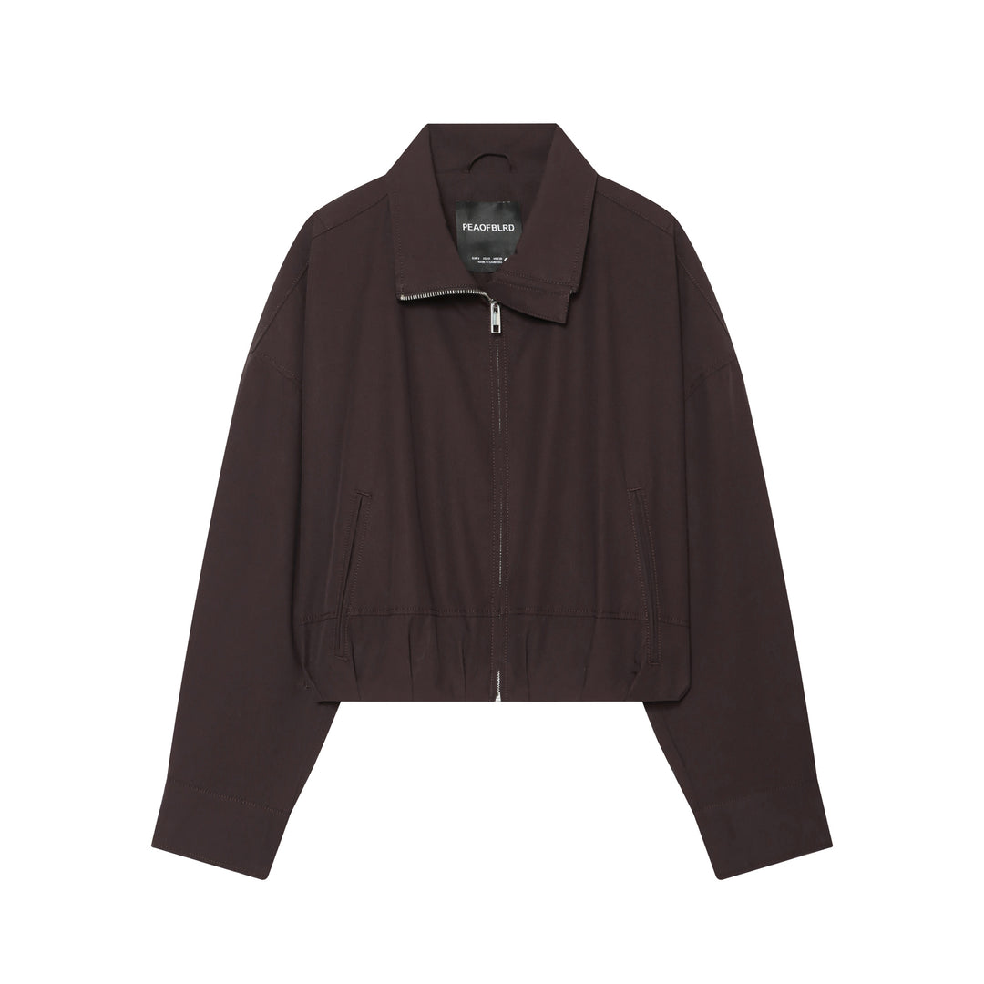 Damen utilitaristische Kurzjacke mit Reißverschluss und Hemdkragen Nord Taschen