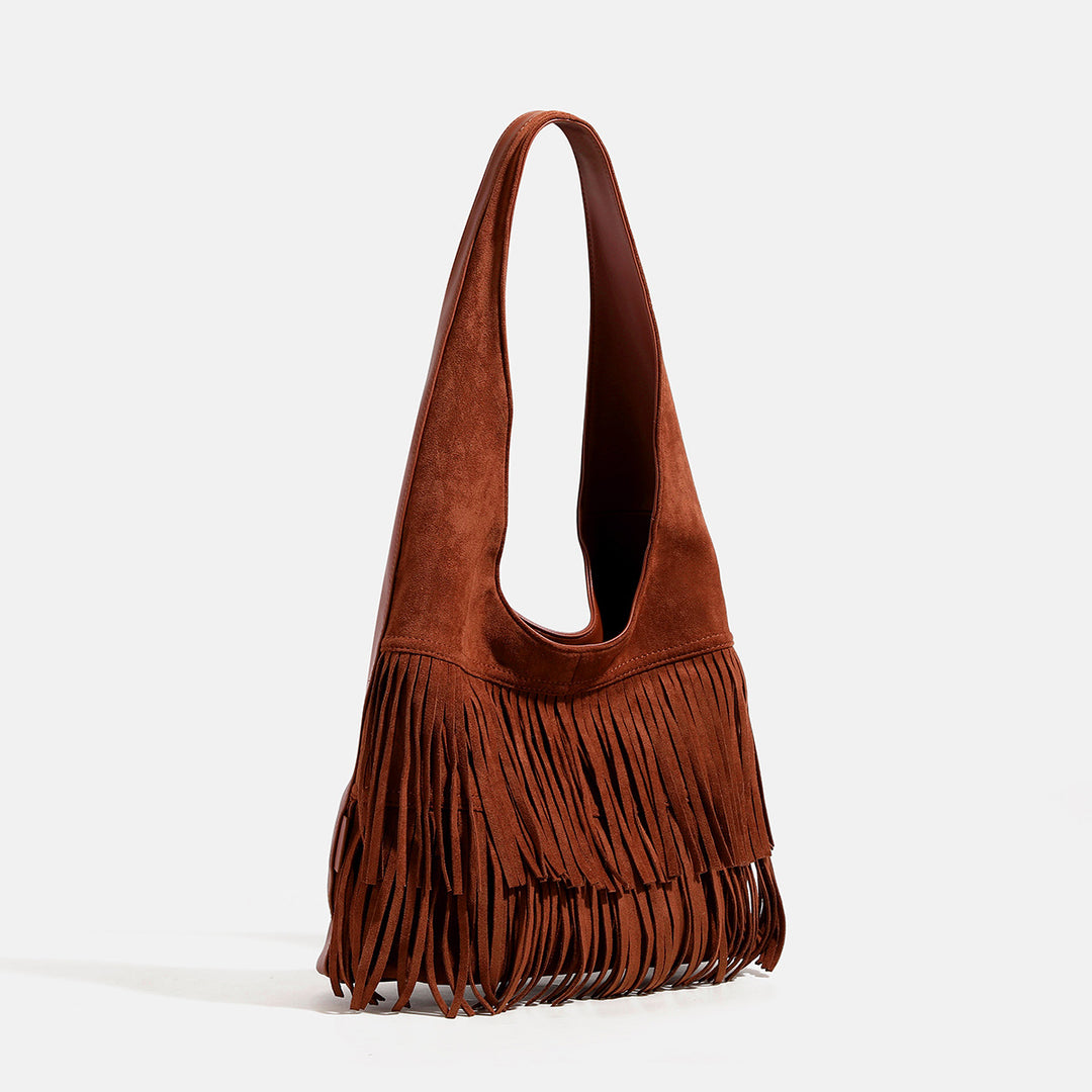 Damen Hobo-Handtasche mit fransigem Design und weichem Obermaterial Nord Taschen