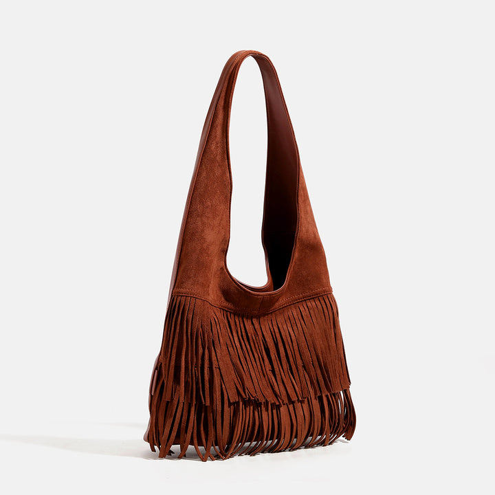 Damen Hobo-Handtasche mit fransigem Design und weichem Obermaterial Nord Taschen