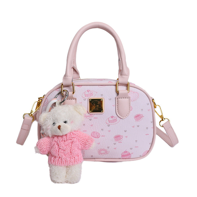 Damen Handtasche mit verspieltem Cupcake-Muster und abnehmbarem Schulterriemen Nord Taschen