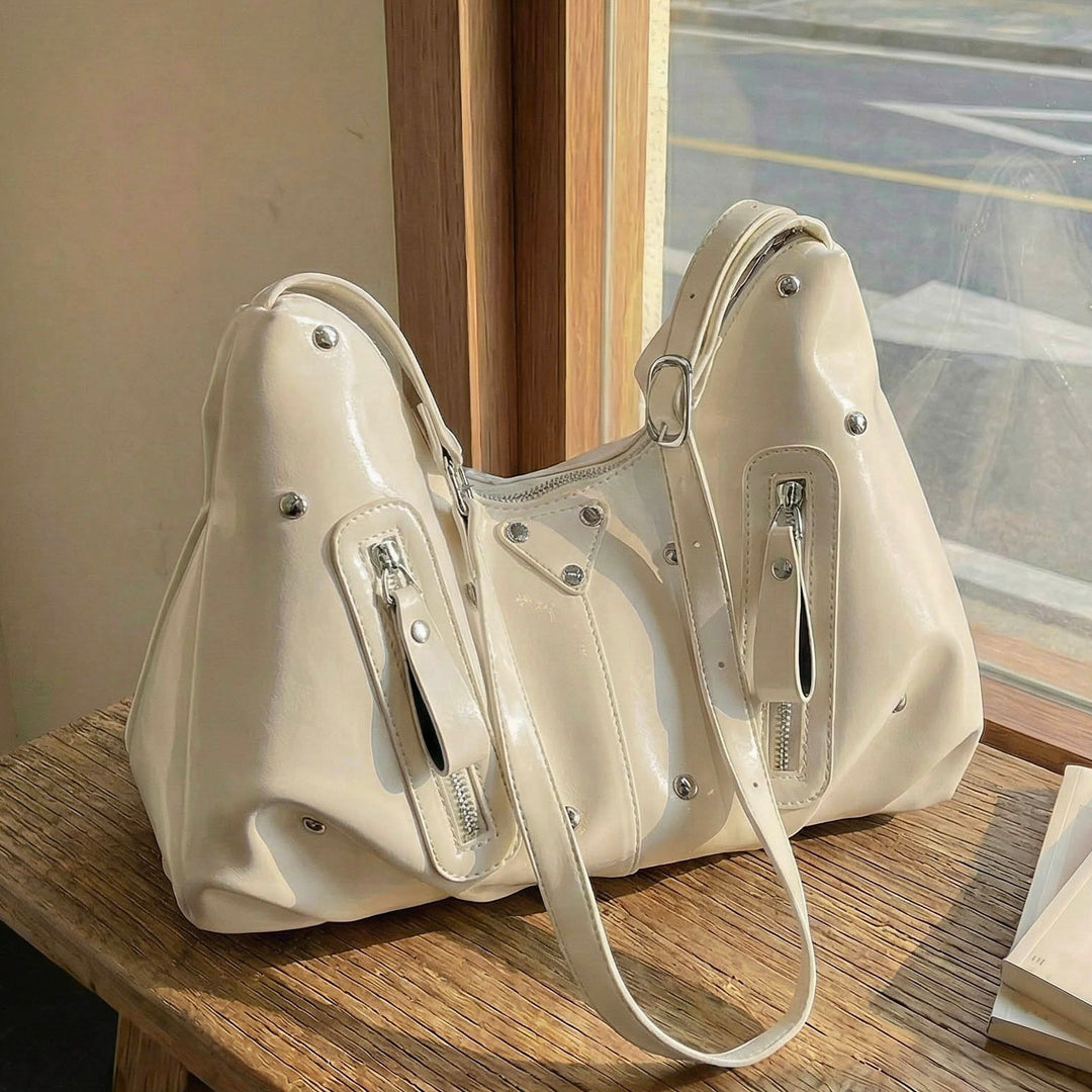 Damen Hobo-Tasche mit markanten Reißverschlüssen Nord Taschen