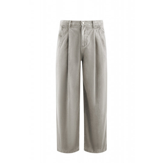 Damen Hochtaillierte Culotte-Hose mit weitem Bein, Bundfalten und soften Denimgriff Nord Taschen