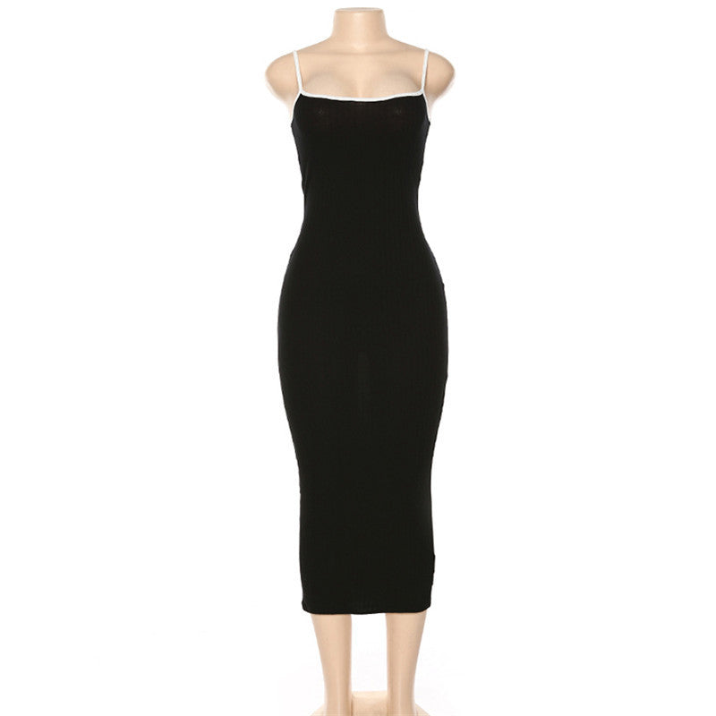 Damen Figurbetontes Maxikleid mit Spaghettiträgern und feinem Stretch