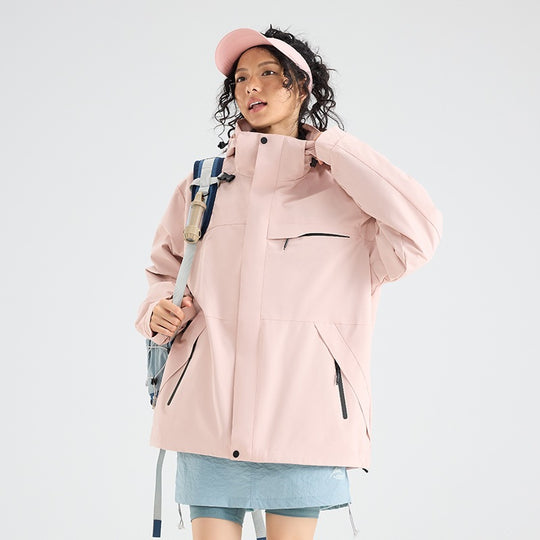 Herren Wasserdichte Outdoor-Softshelljacke mit Kapuze, hohem Stehkragen & Reißverschlusstaschen Nord Taschen