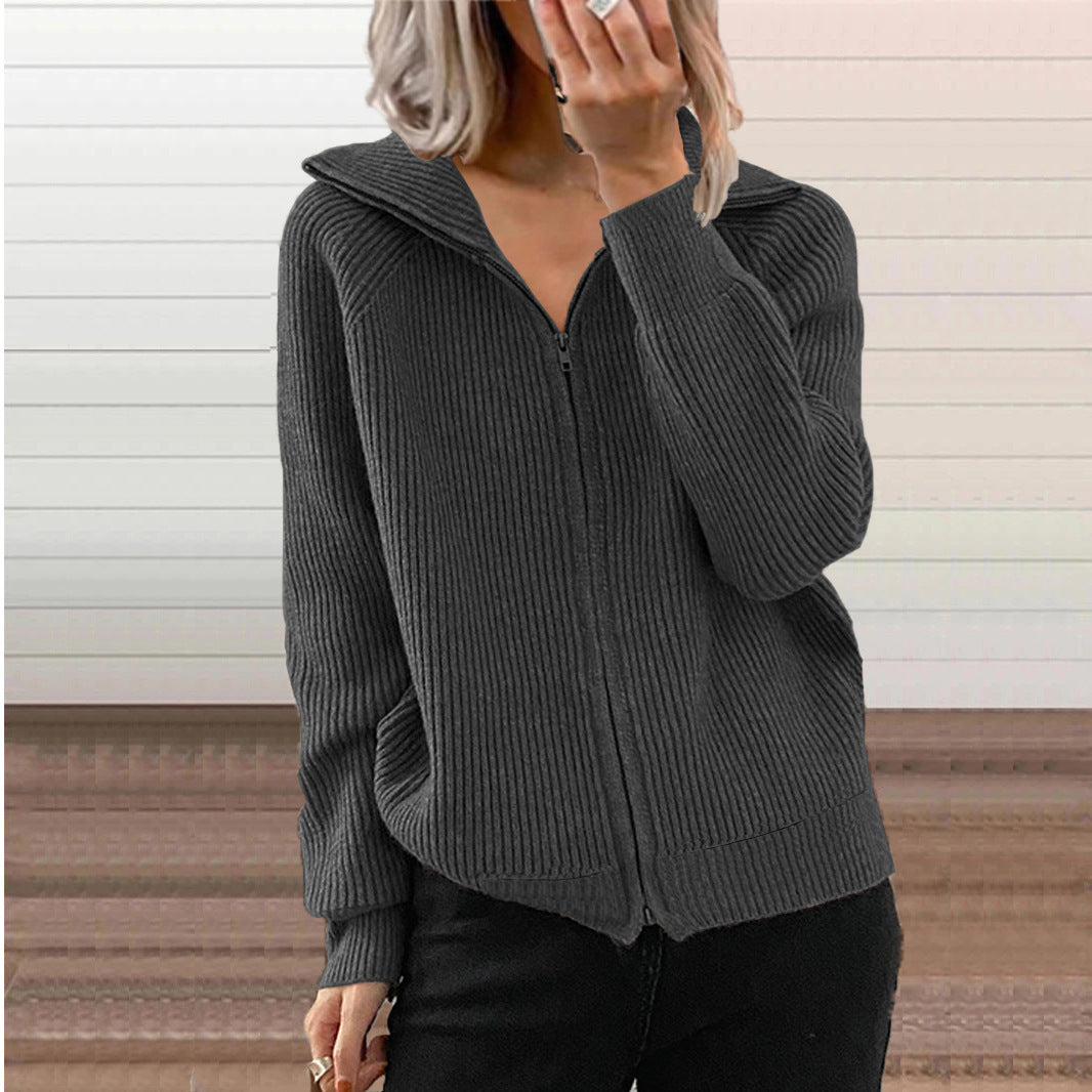Damen Modische Strickjacke mit Kapuze Nord Taschen