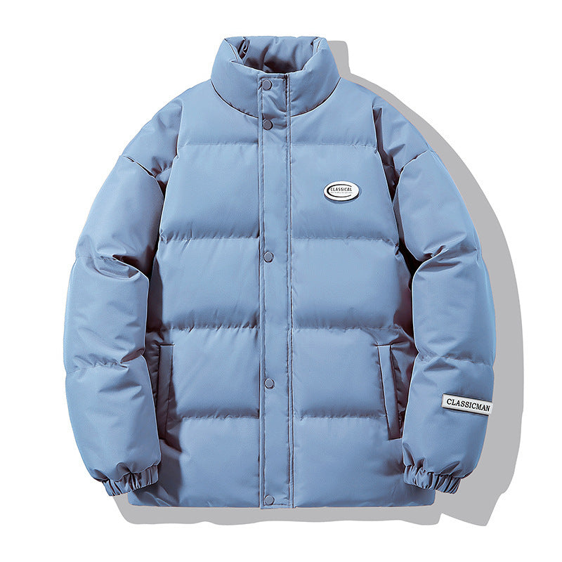 Herren Oversize-Steppjacke mit hohem Stehkragen und Druckknopffront Nord Taschen