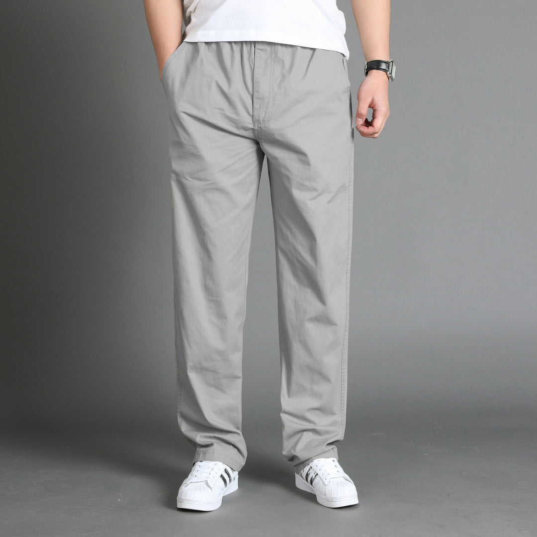 Herren Lässige Canvas-Chinohose mit elastischem Tunnelzugbund, aufgesetzten Taschen & geradem Bein Nord Taschen