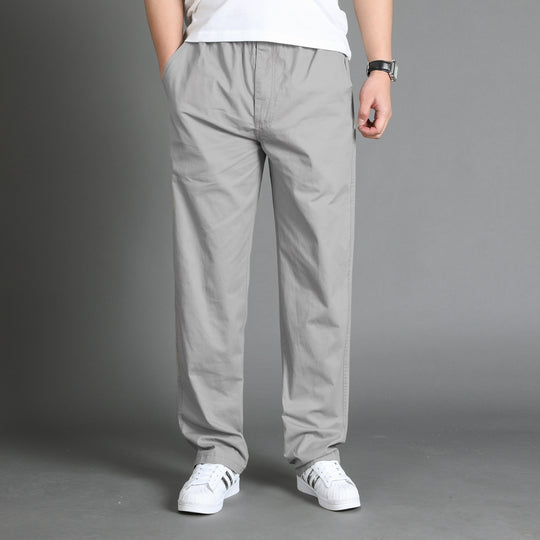 Herren Lässige Canvas-Chinohose mit elastischem Tunnelzugbund, aufgesetzten Taschen & geradem Bein Nord Taschen