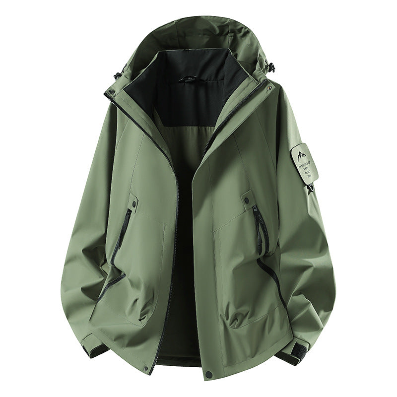 Herren Zwei-in-eins Wetterschutzjacke mit abnehmbarer Steppweste und verstellbarer Kapuze Nord Taschen
