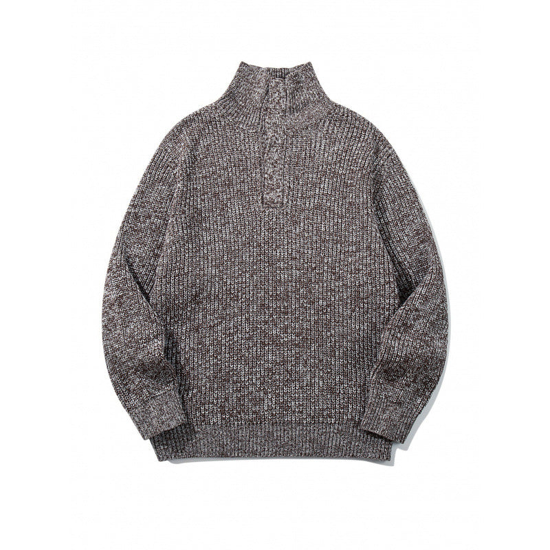 Unisex Grobgestrickter Halfzip-Pullover mit Stehkragen und markanter Rippenstruktur Nord Taschen