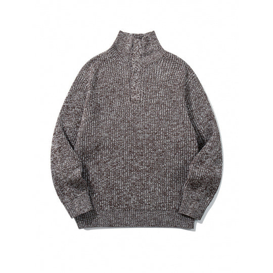 Unisex Grobgestrickter Halfzip-Pullover mit Stehkragen und markanter Rippenstruktur Nord Taschen