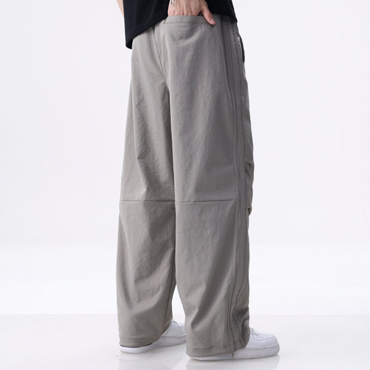 Herren Weite Cargo-Hose mit Tunnelzug, Knie-Panels und seitlichen Zierstreifen Nord Taschen