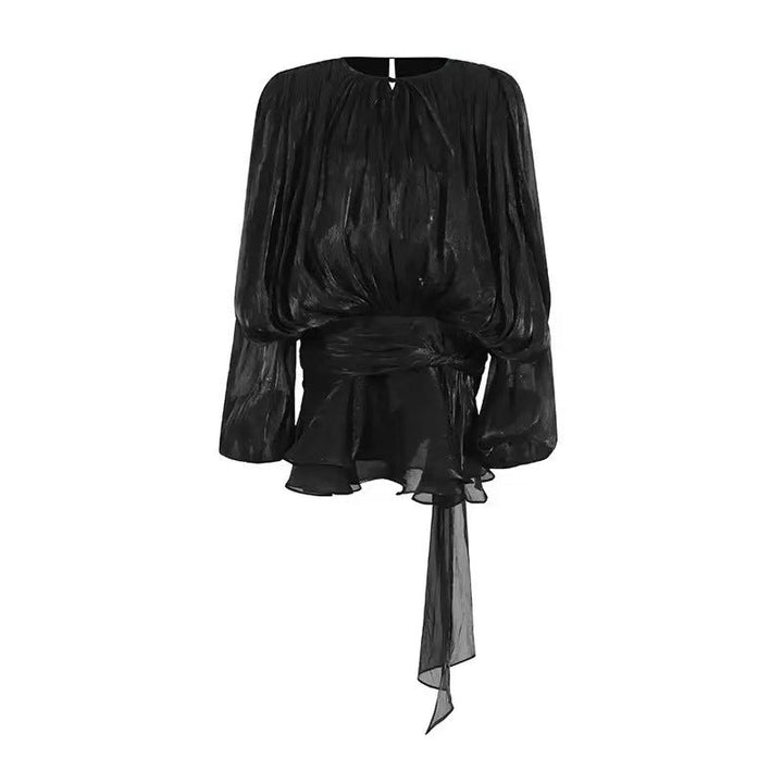 Damen Chiffon Minikleid mit eleganten Rüschendetails und verführerischem Wickeldesign Nord Taschen