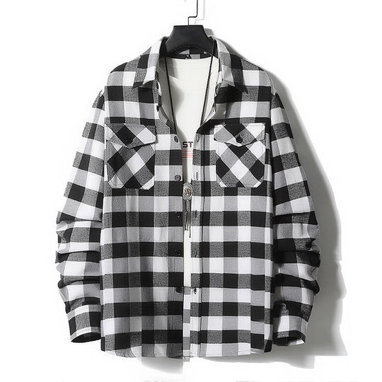Herren Karo-Flanell-Hemdjacke mit Brusttaschen und relaxed Fit Nord Taschen