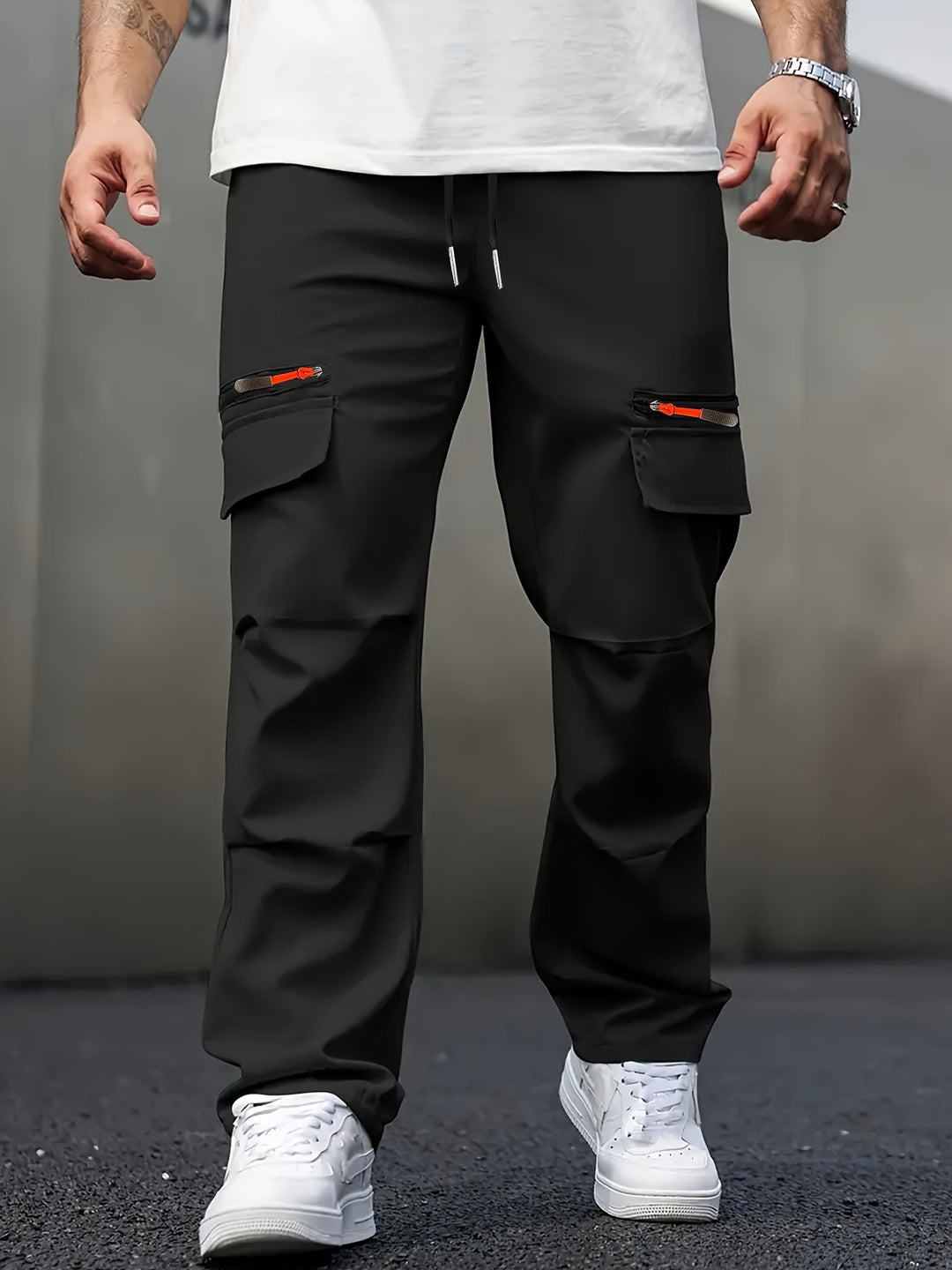 Herren Cargo-Jogginghose mit Zipper‑Utility‑Taschen Nord Taschen