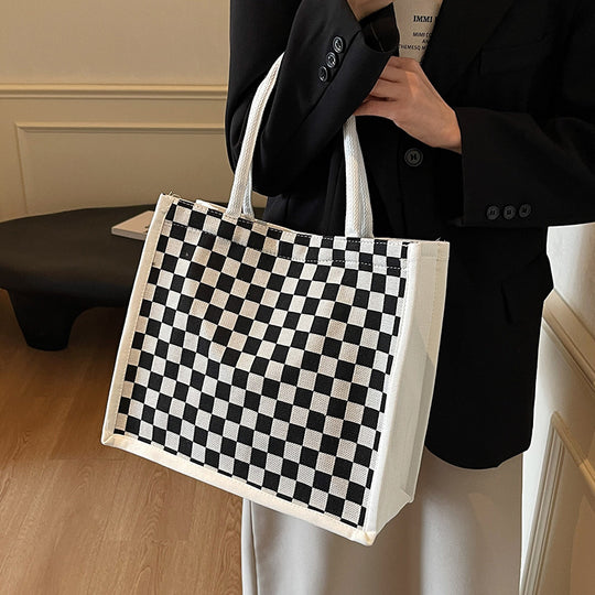 Damen modische Tragetasche mit Karomuster Nord Taschen
