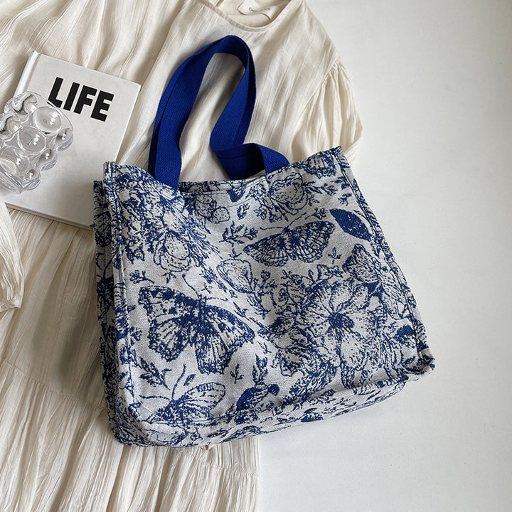 Damen Jute-Handtasche mit floralem Design Nord Taschen