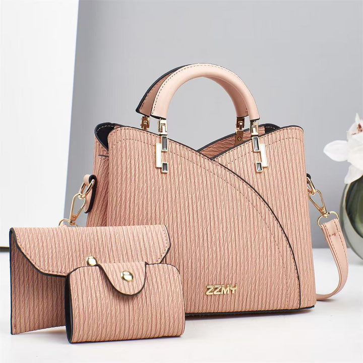 Damen Designer-Handtasche mit strukturiertem Obermaterial und abnehmbarer Mini-Clutch Nord Taschen