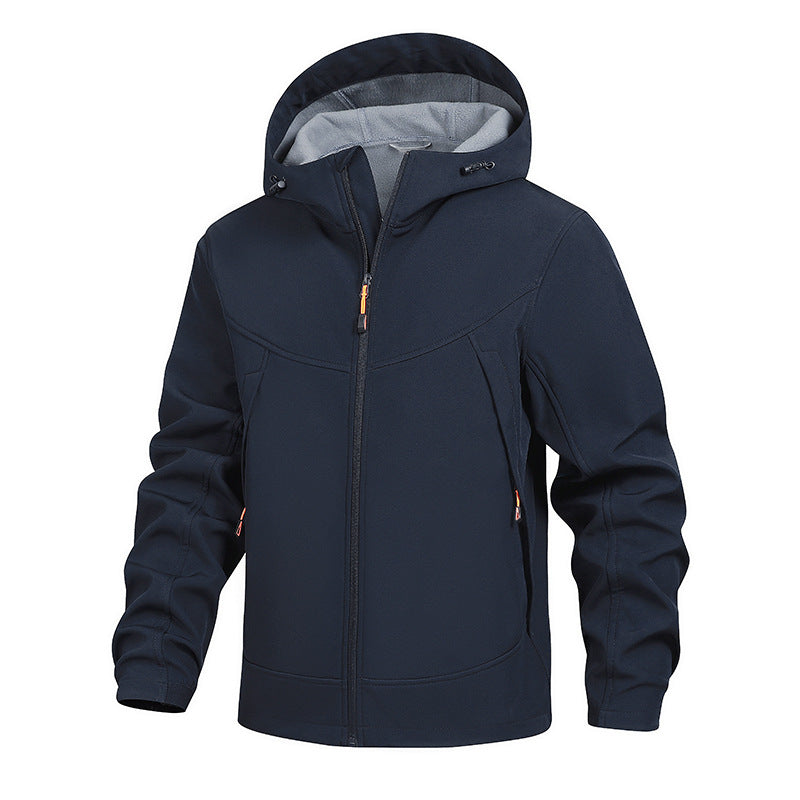 Herren Funktionale Übergangsjacke mit verstellbarem Kapuzenkragen Nord Taschen