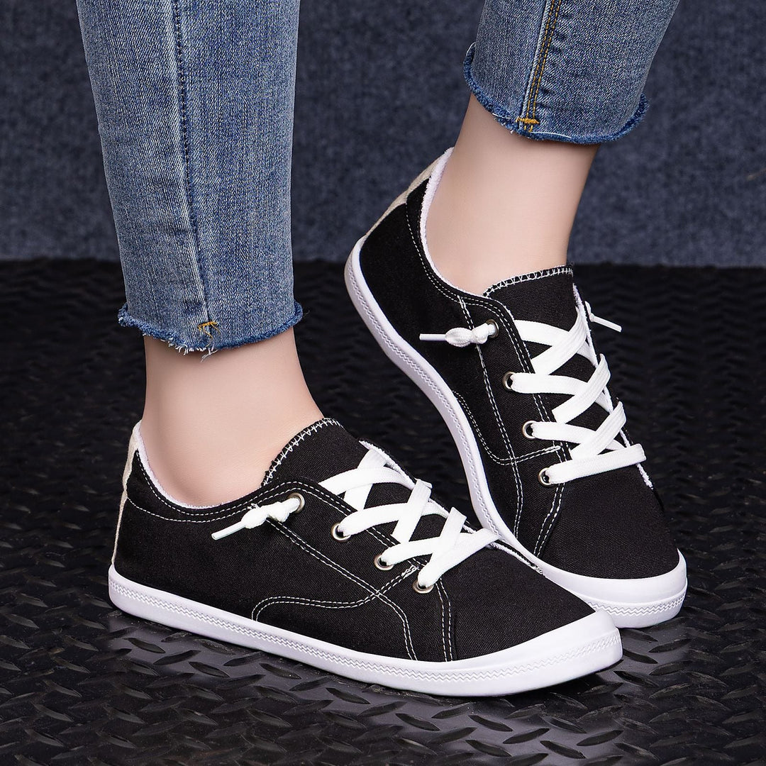 Damen Bequeme Canvas Sneakers mit atmungsaktiver Innensohle